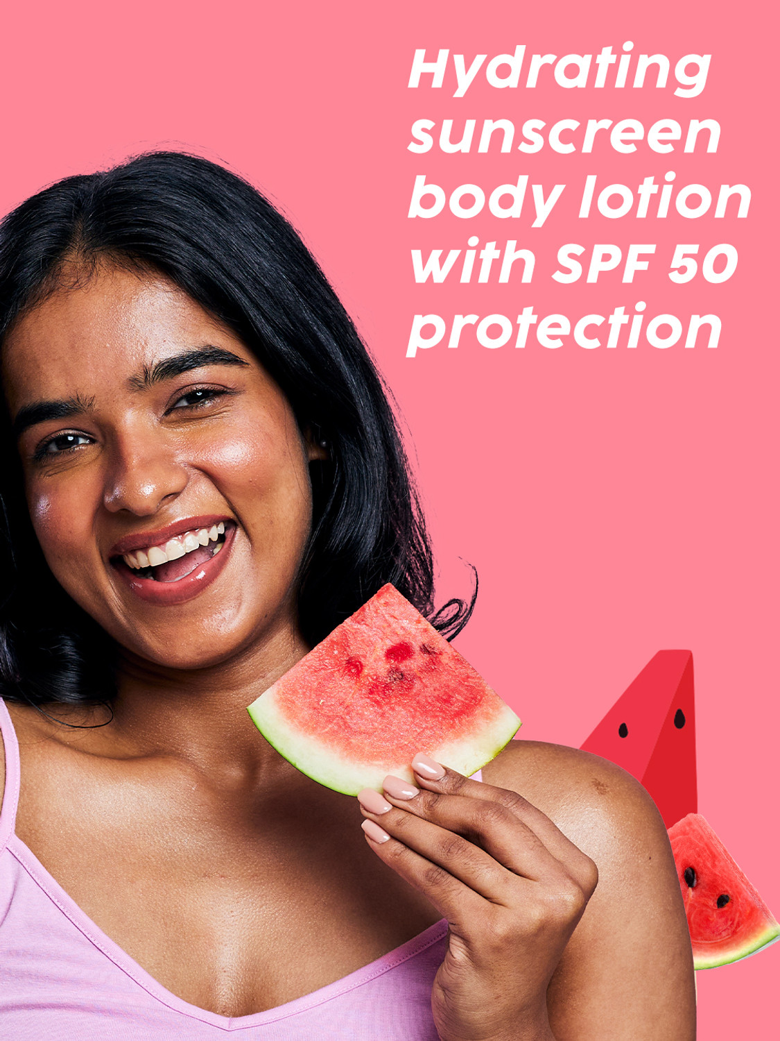 Image of The Plant Fix Plix Sunscreen - SPF 50 PA++++ Watermelon Hydra-Cool Sunscreen Body Lotion With SPF 50, Lightweight