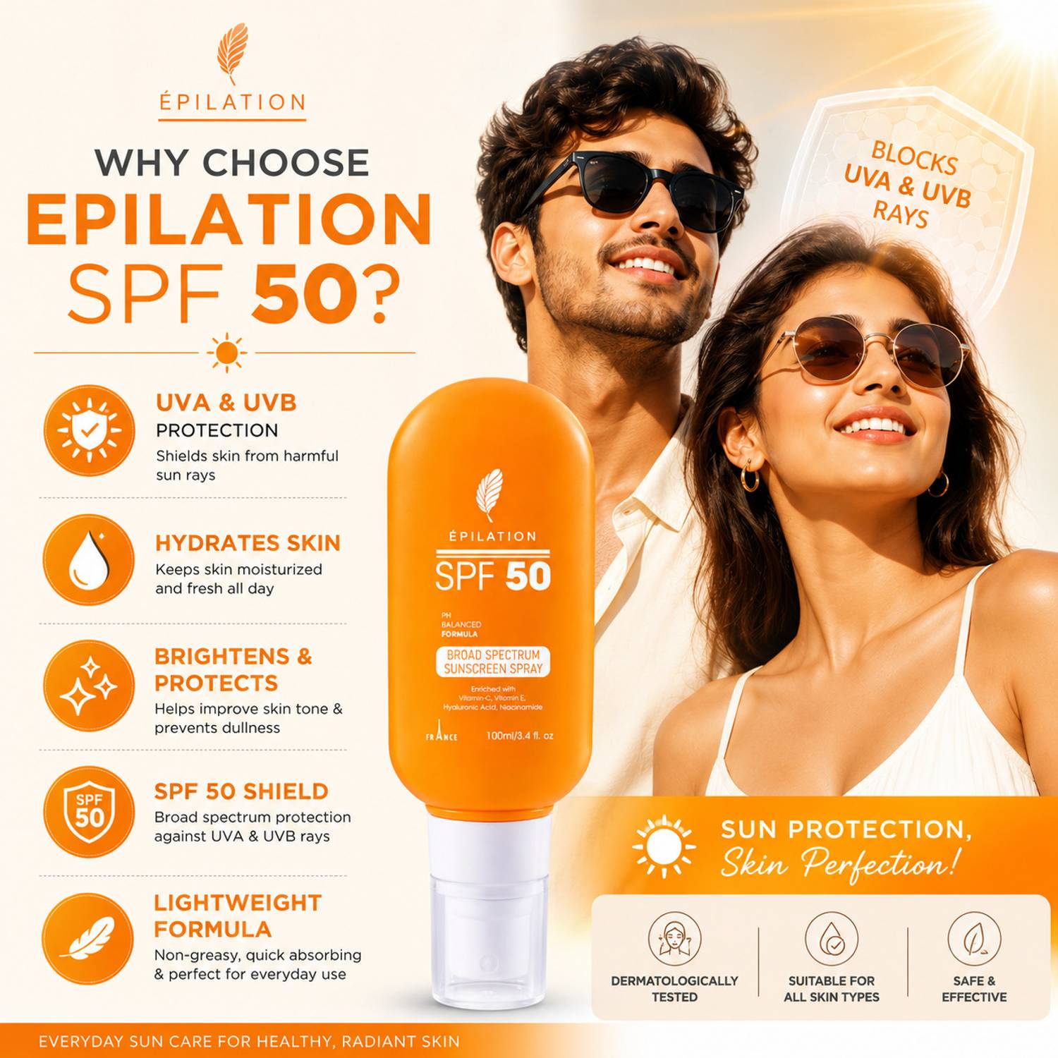 epilation Sunscreen SPF 50 Spray 100ml - Image 2