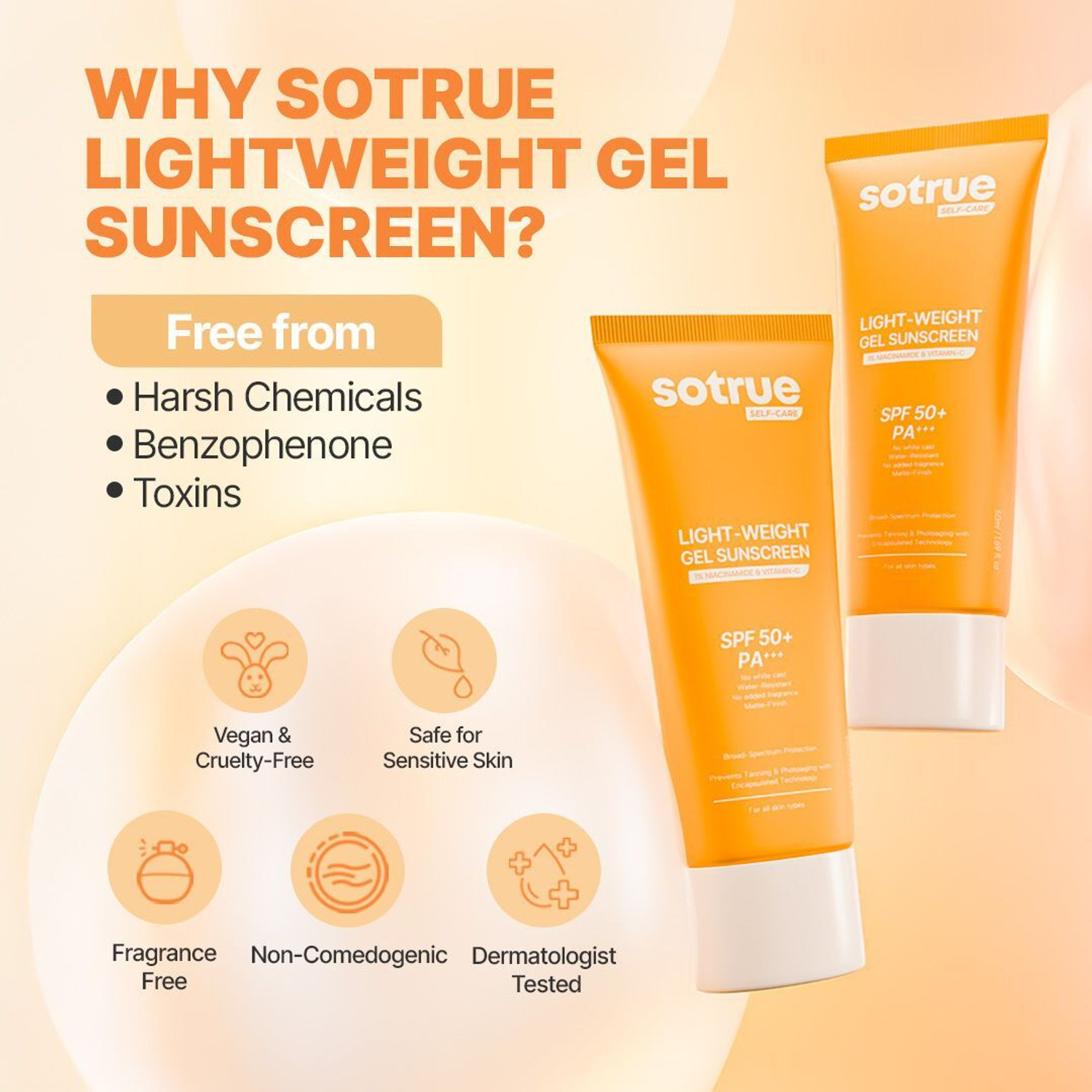 Image of Sotrue Sunscreen - SPF 50+ PA+++ Lightweight Gel Non Greasy For Men & Women