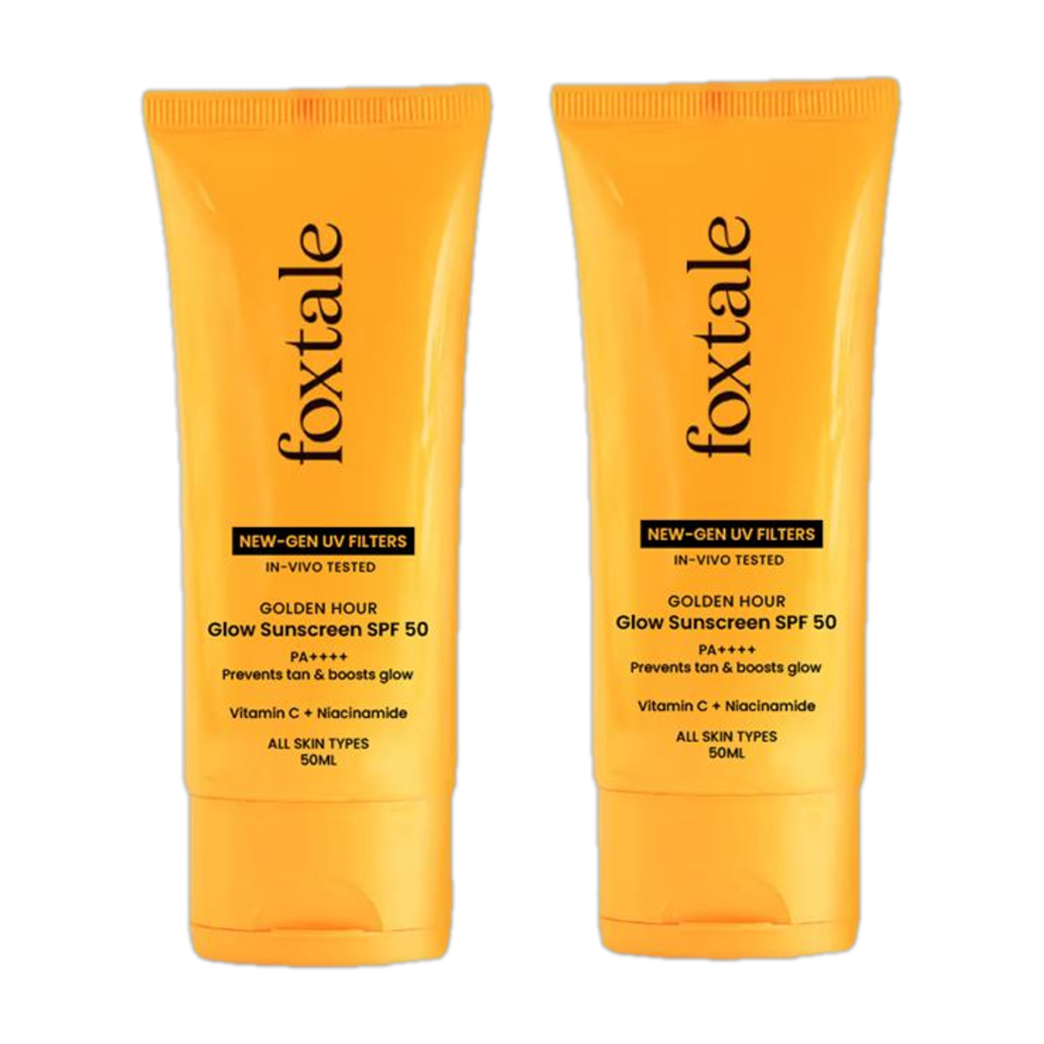 Foxtale Sunscreen SPF 50 PA++++ Glow (Pack of 2) - Image 1