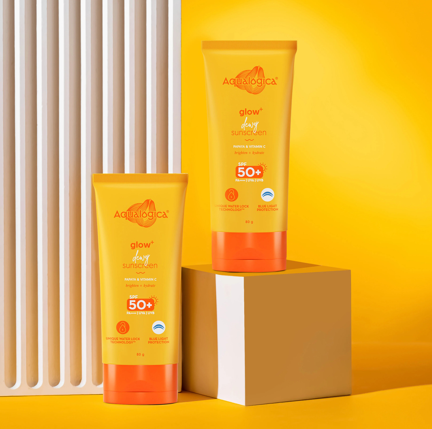 Image of Aqualogica Sunscreen - SPF 50 PA++++ Glow+ Dewy Vitamin C Sunscreen For UVA /UVB & Blue Light Protection