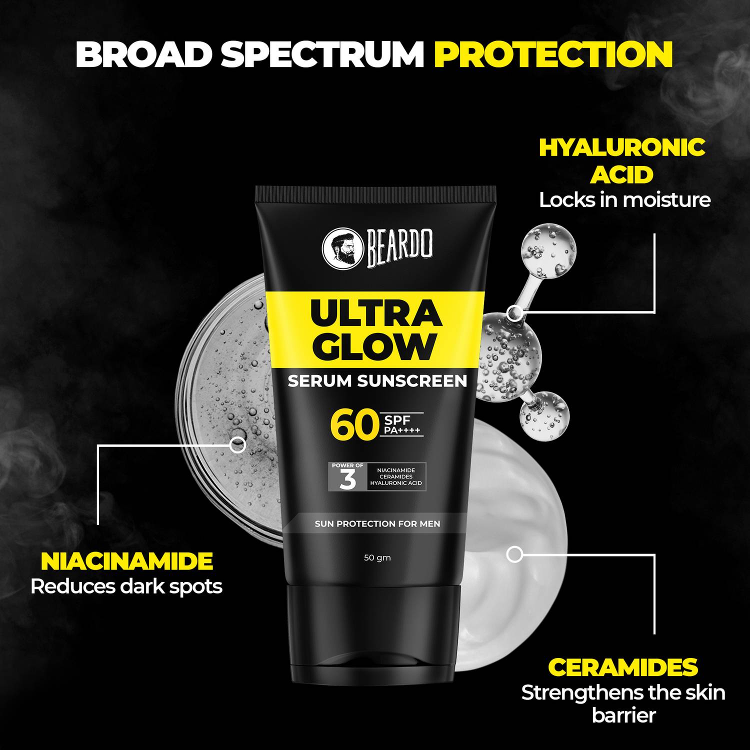BEARDO SPF 60 PA++++ Serum Sunscreen For Men - Image 3