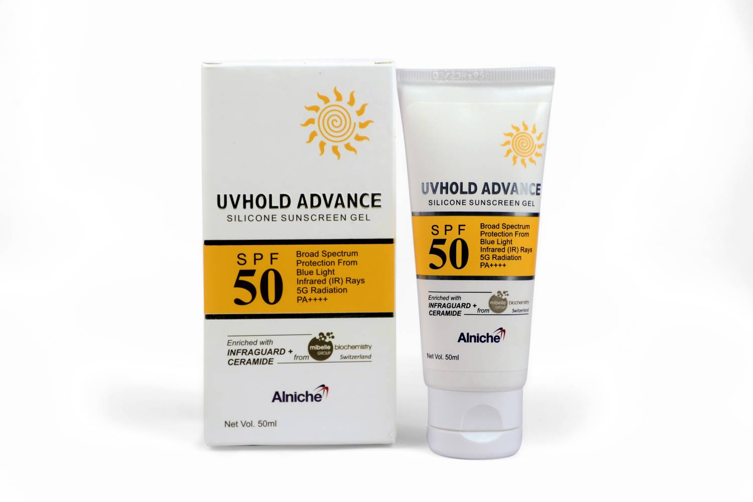 Alniche Sunscreen - SPF 50 PA++++ Uvhold Advance Defending Skin With Protection Against Blue Light 5G Radiation
