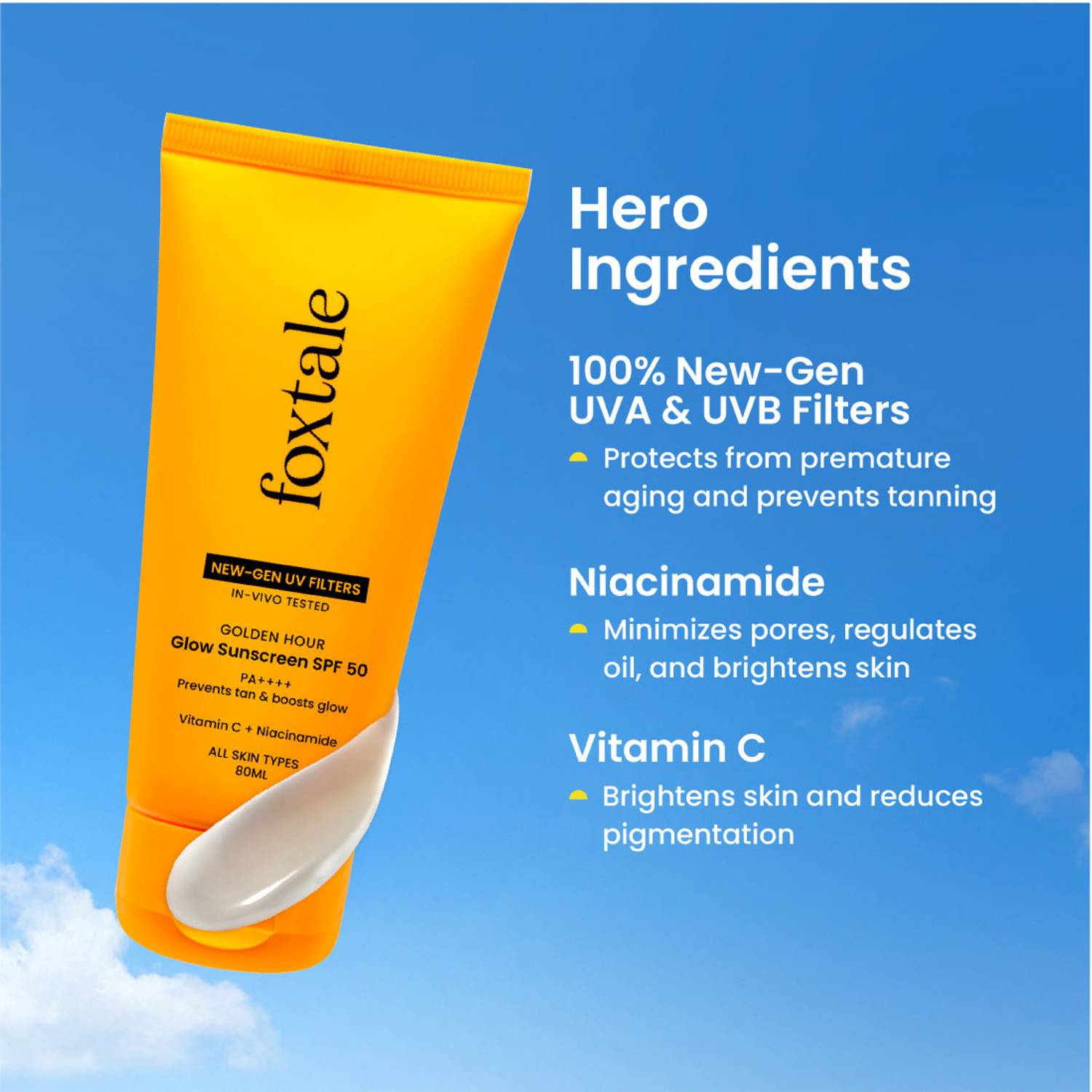 Foxtale Sunscreen SPF 50 PA++++ Glow (Pack of 2) - Image 3