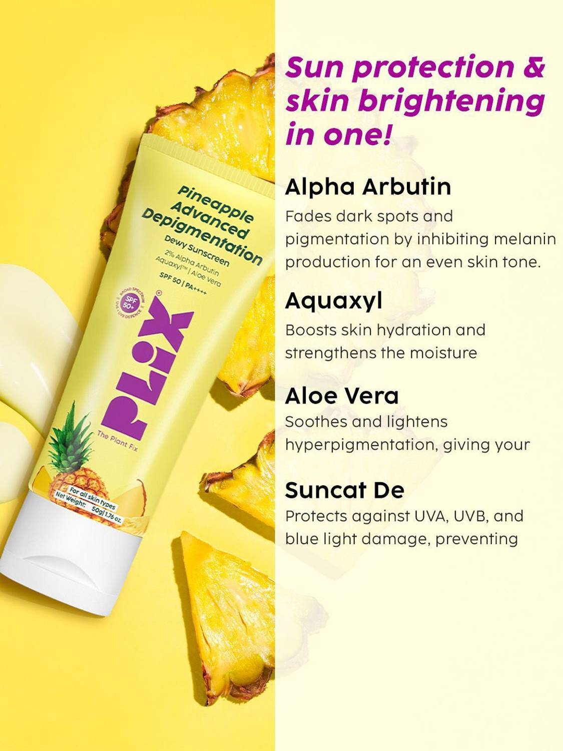 The Plant Fix Plix Sunscreen SPF 50 PA++++ 50g - Image 5
