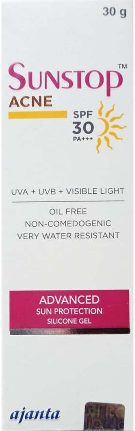 Image of SUNSTOP Sunscreen - SPF 30+ PA+ Acne SPF 30 PA +++ Sunscreen Gel, 30g