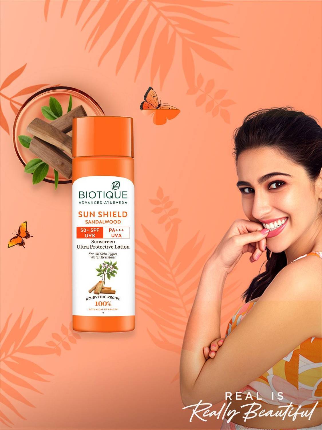 BIOTIQUE Sunscreen SPF 50 PA+++ Sandalwood Lotion - Image 2