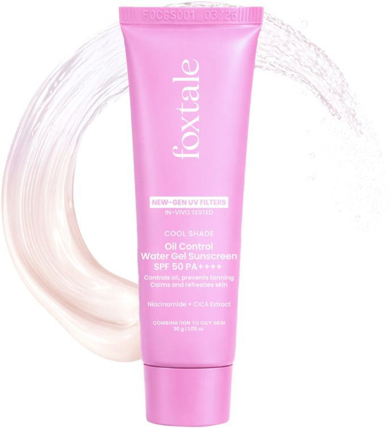 Image of Foxtale Sunscreen - SPF 50 PA++++ Ice-Burst Gel Face Sunscreen for Oily Skin, Non-Greasy, In-Vivo Tested