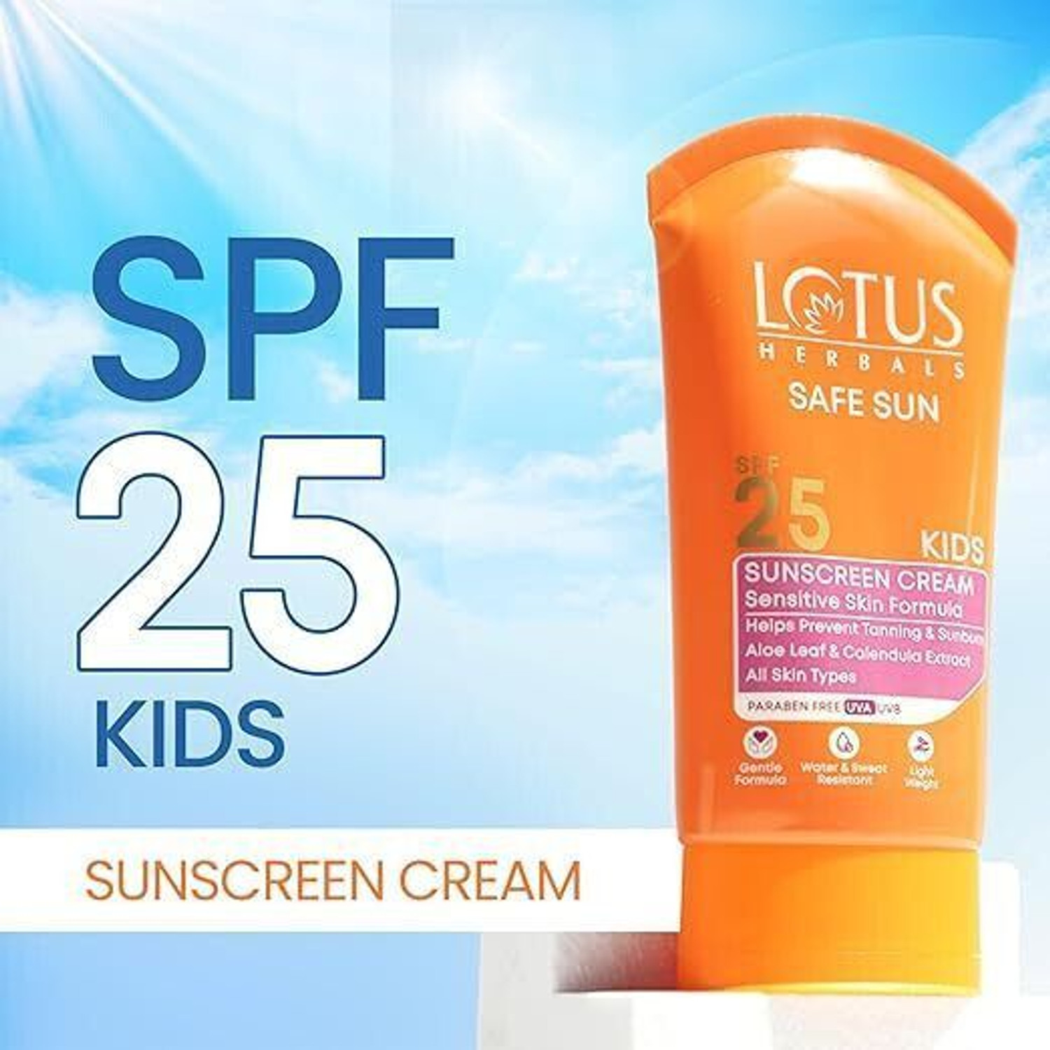 Image of LOTUS HERBALS Sunscreen - SPF 25 Safe Sun Kids Sunscreen Cream