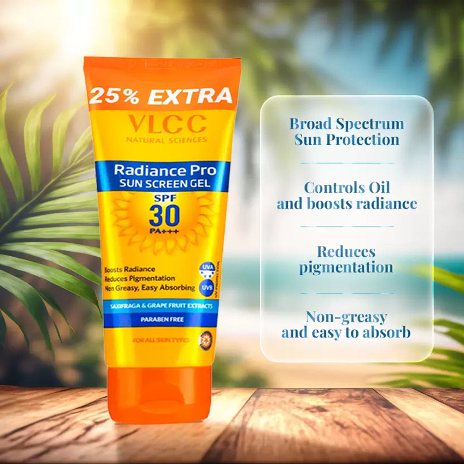 Image of VLCC Sunscreen - SPF 30 PA+++ Radiance Pro Sunscreen Gel For Sun Protection
