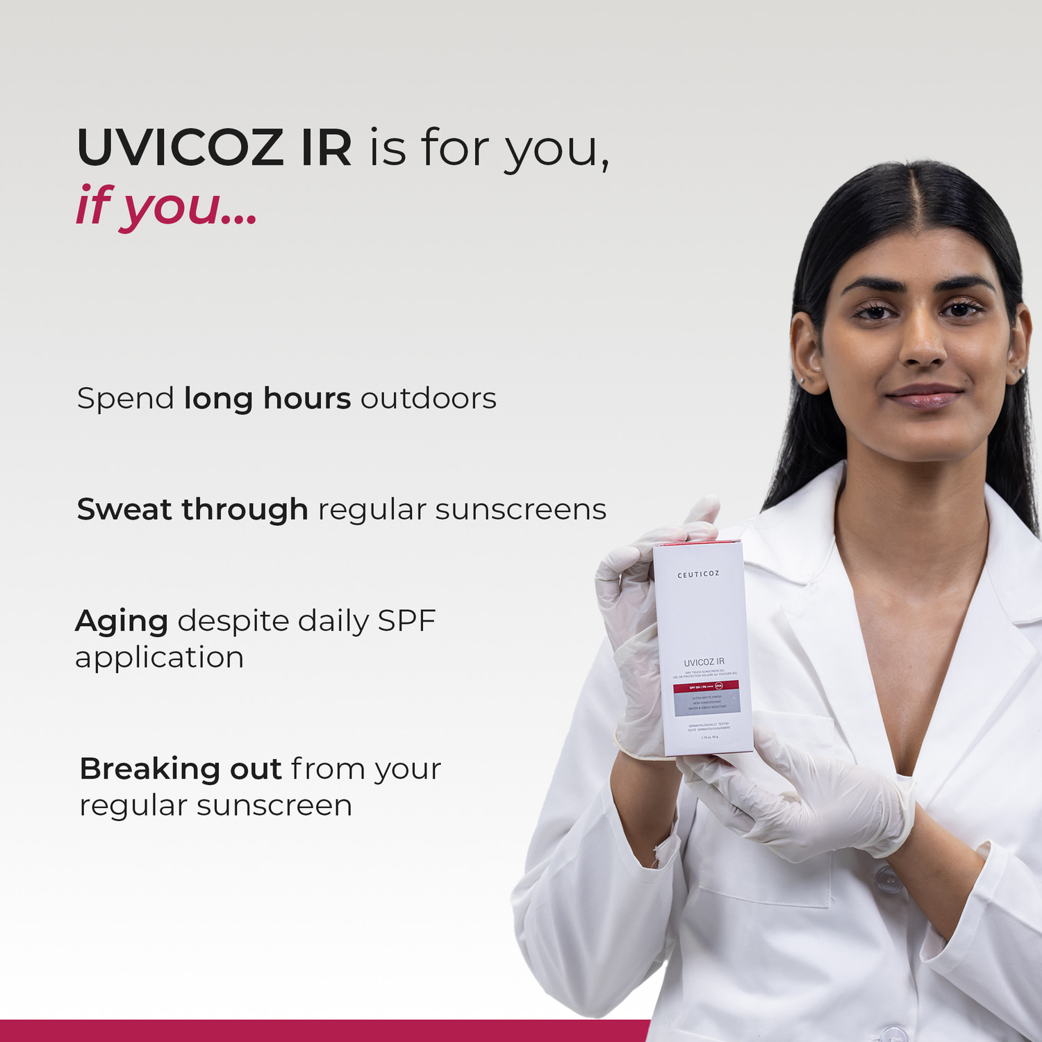 Image of CEUTICOZ Sunscreen - SPF 50+ PA++++ Uvicoz IR Dry Touch Sunscreen Gel with UV & IR Protection and Matte Finish