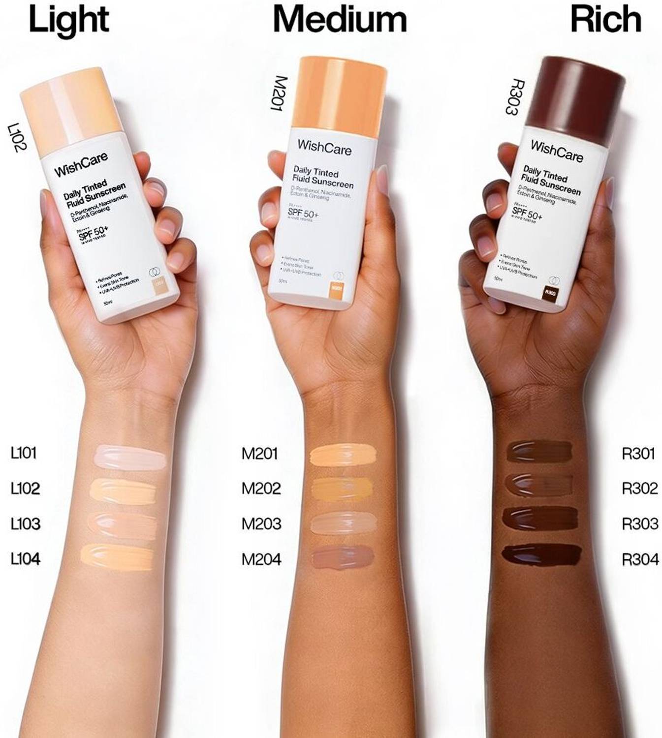 WishCare Sunscreen SPF 50 PA++++ Tinted Fluid - Image 4
