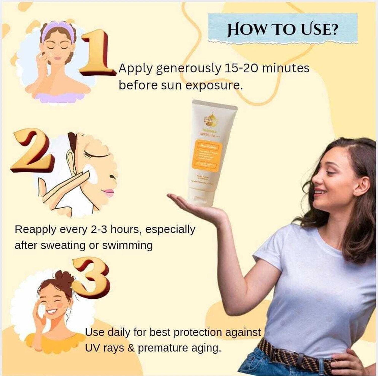 Image of PavitraPlus Sunscreen - SPF 50 PA+++ | Lightweight & Hydrating Formula | Broad Spectrum UV Protection |