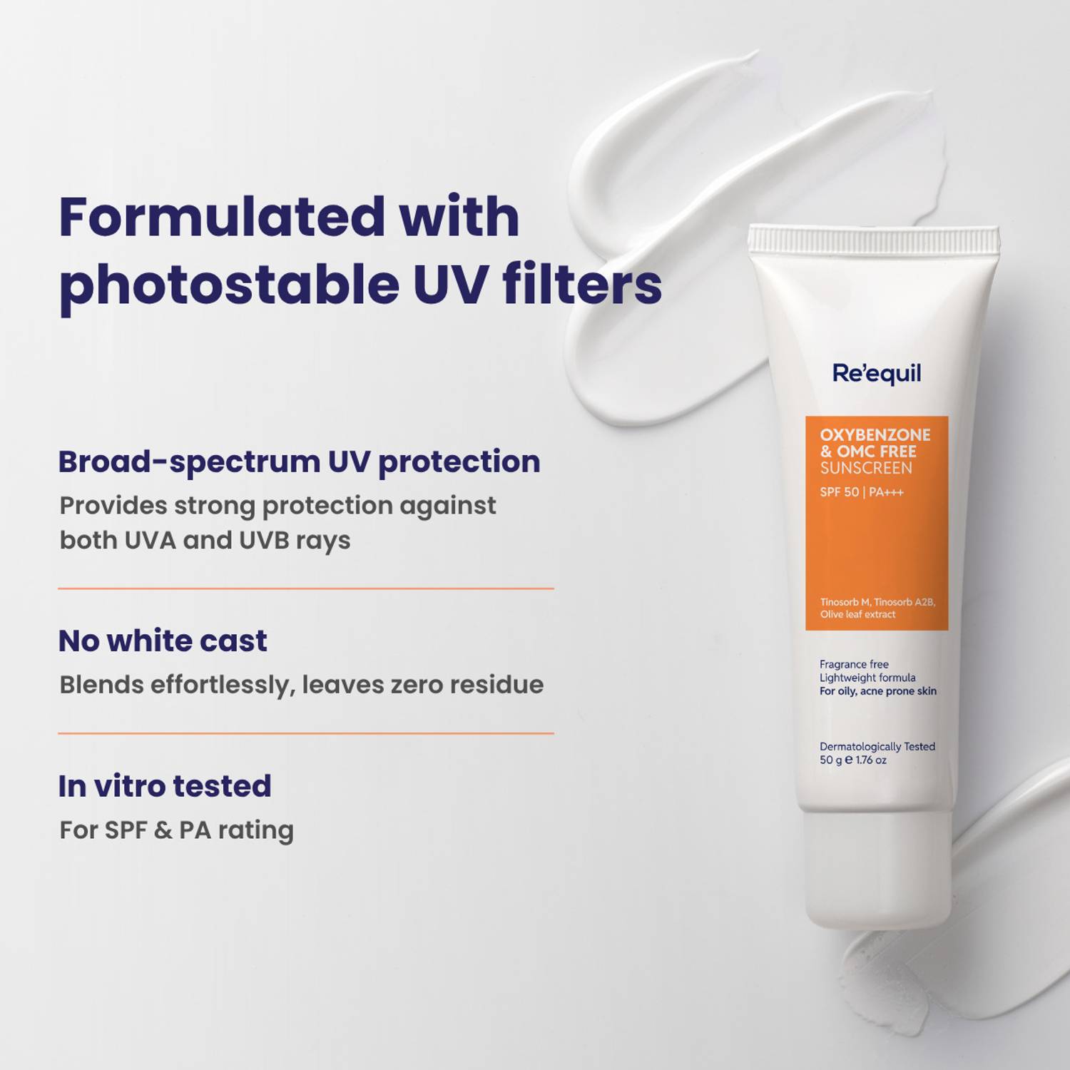 Re'equil Sunscreen SPF 50 PA+++ 50g - Image 3