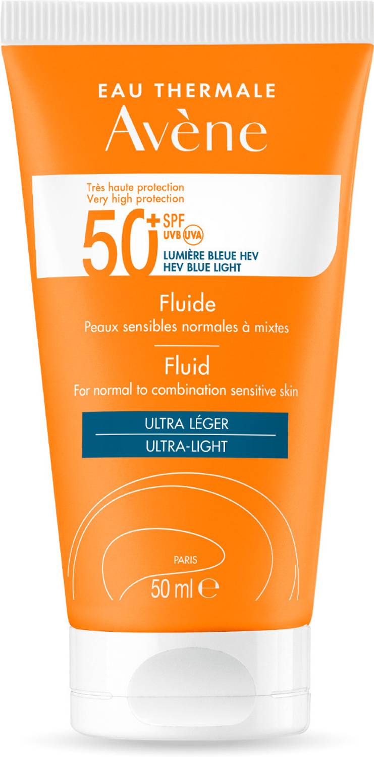 Avene Sunscreen - SPF 50 PA+ Fluid |UVA/UVB/Blue light Protection|