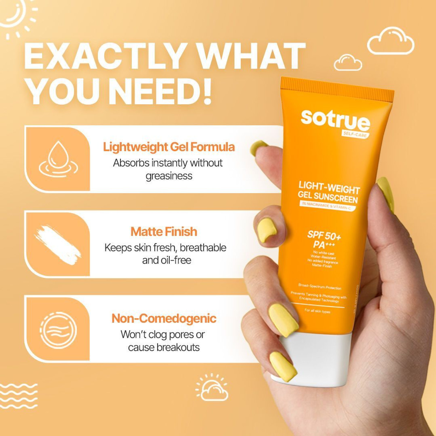 Image of Sotrue Sunscreen - SPF 50+ PA+++ Lightweight Gel Non Greasy For Men & Women