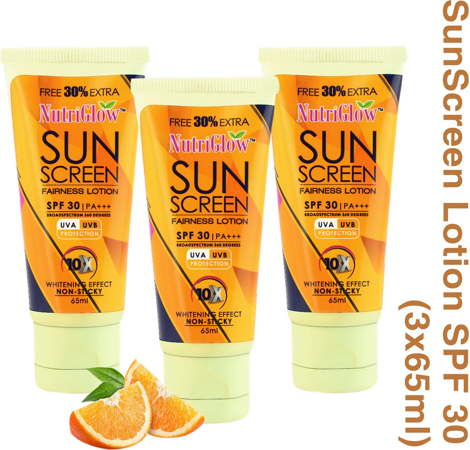 Image of NutriGlow Sunscreen - SPF 50 PA+++ Sun Screen Lotion (Pack of 3)
