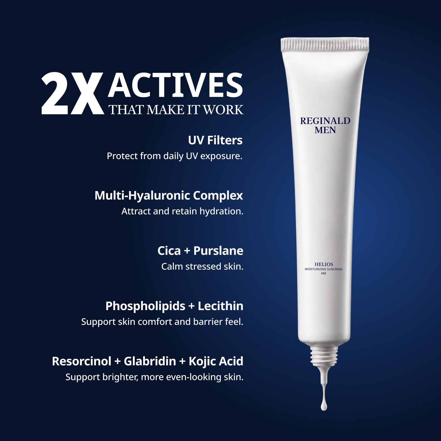 Image of Reginald Men Sunscreen - SPF 50 PA++++ Moisturising Sunscreen SPF 50+ PA++++ with 11 Actives
