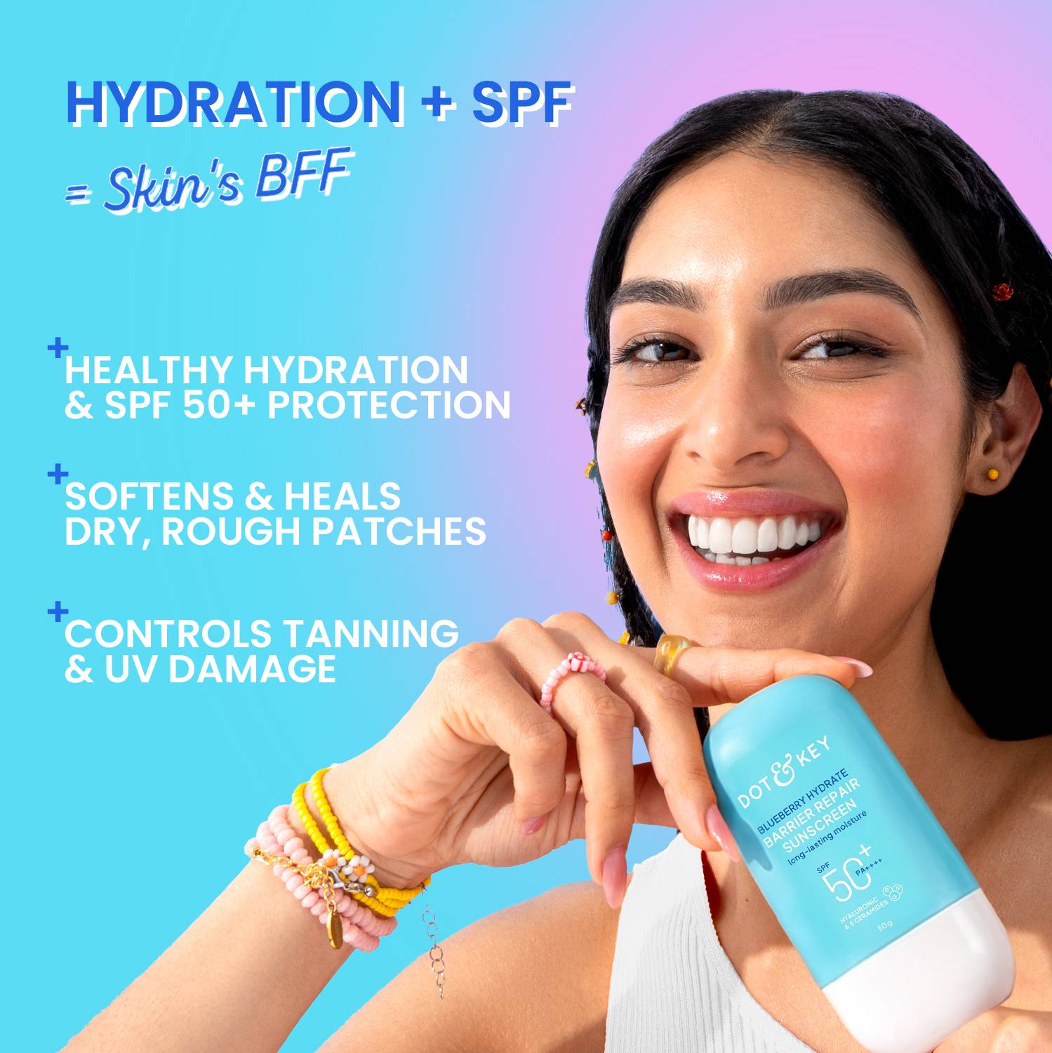 Dot & Key Sunscreen SPF 50 PA++++ Blueberry 50g - Image 3