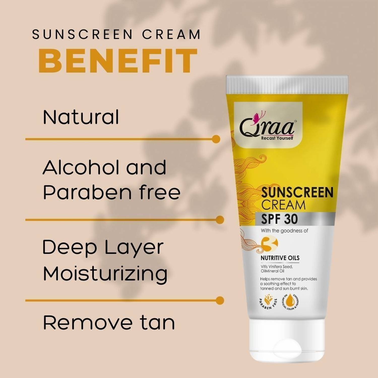 Qraa Sunscreen SPF 30 PA++++ 50g - Image 3