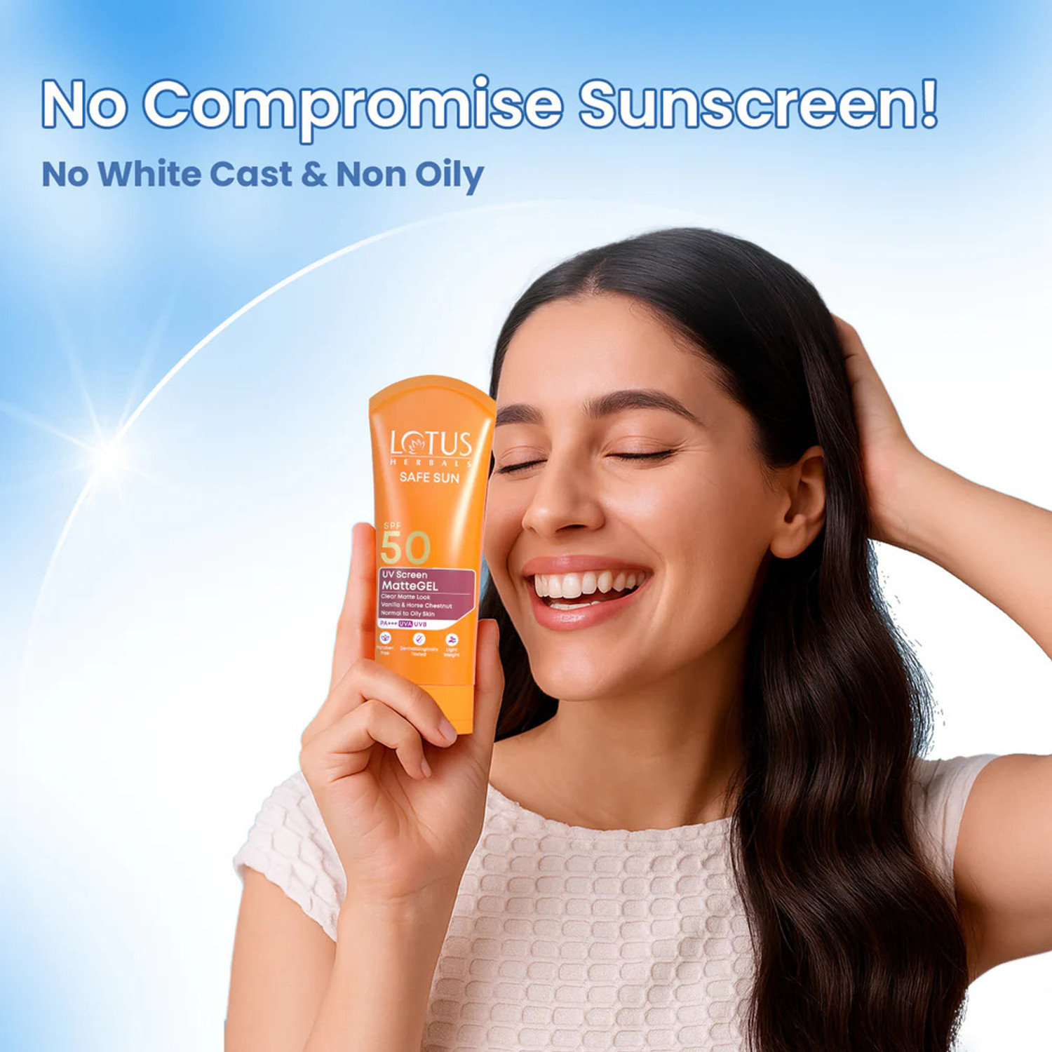Image of LOTUS HERBALS Sunscreen - SPF 50 PA+++ Safe Sun UV Screen Matte Gel- SPF50