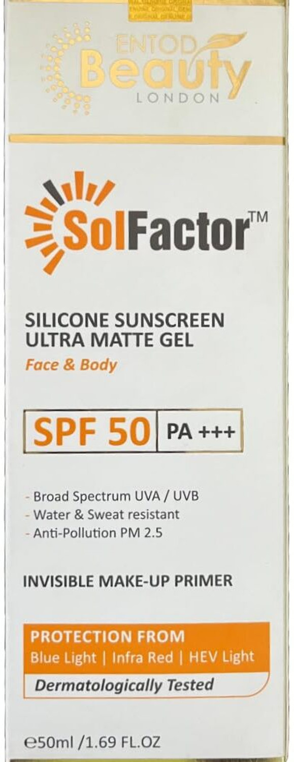 Image of Glosique Sunscreen - SPF 50 PA+++ SolFactor Silicone Ultra Matte Sunscreen Gel SPF 50 PA+++ - (50 ml)