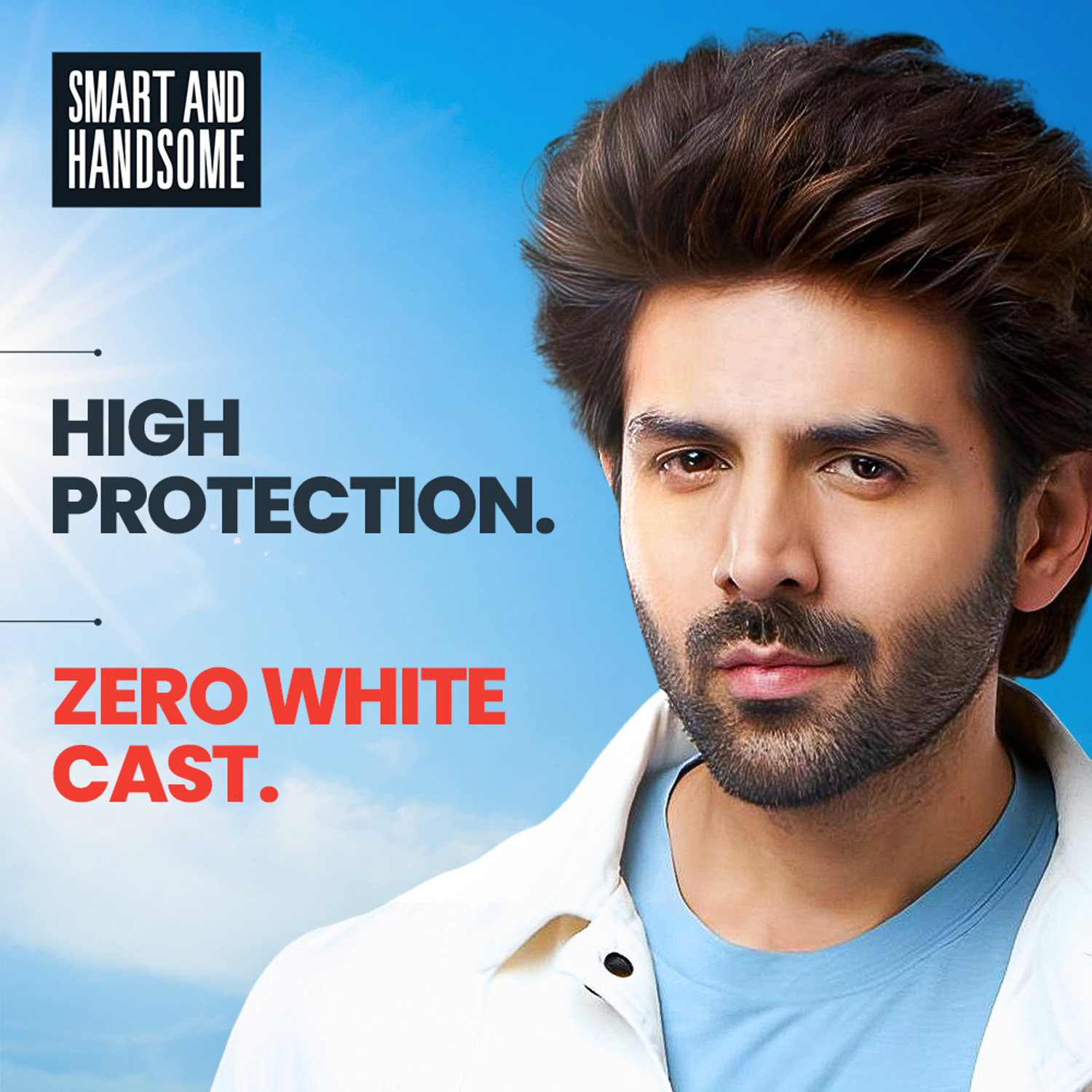 Image of Smart and Handsome Sunscreen - SPF 50+ PA+++ Sunshield Pro Maxx, Protect & Reboot, Sunscreen for Men, Zero white cast