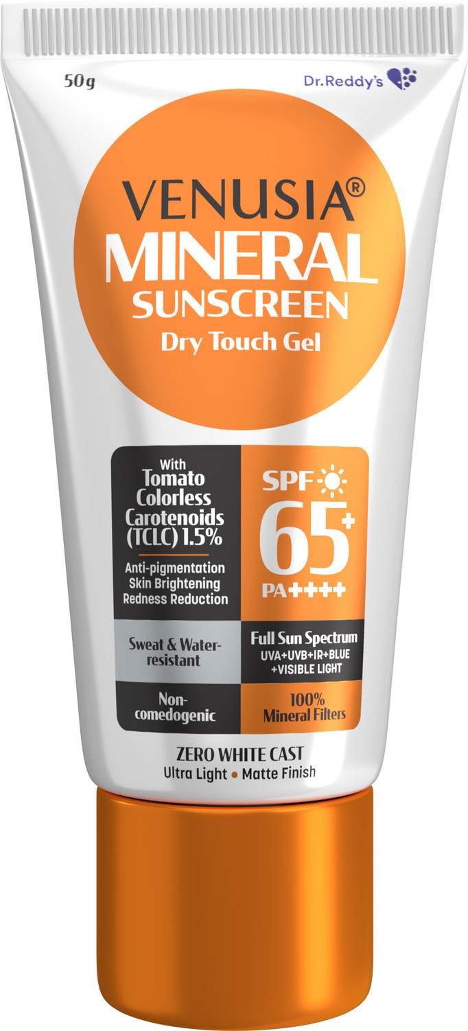 Image of Dr. Reddy's Venusia Sunscreen - SPF 65 PA++++ Mineral Sunscreen SPF 65-UVA,UVB,Blue Visible Light|Suitable for All Skin Type