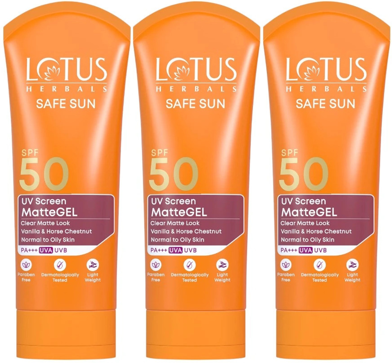 Image of LOTUS HERBALS Sunscreen - SPF 50 PA+++ Safe Sun UV Screen Matte Gel- SPF50