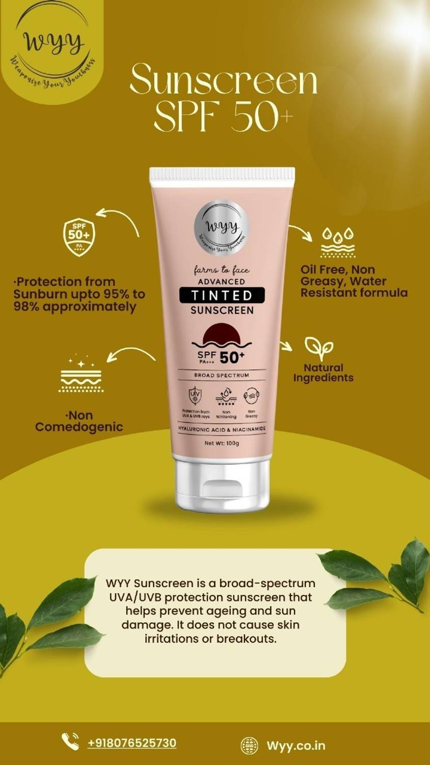 wyy Sunscreen SPF 50 Tinted PA+++ 1g - Image 2