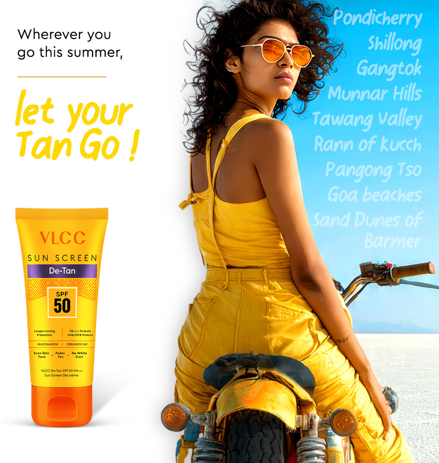 Image of VLCC Sunscreen - SPF 50 PA+++ De-Tan Sunscreen Gel Cream - For Sun Protection