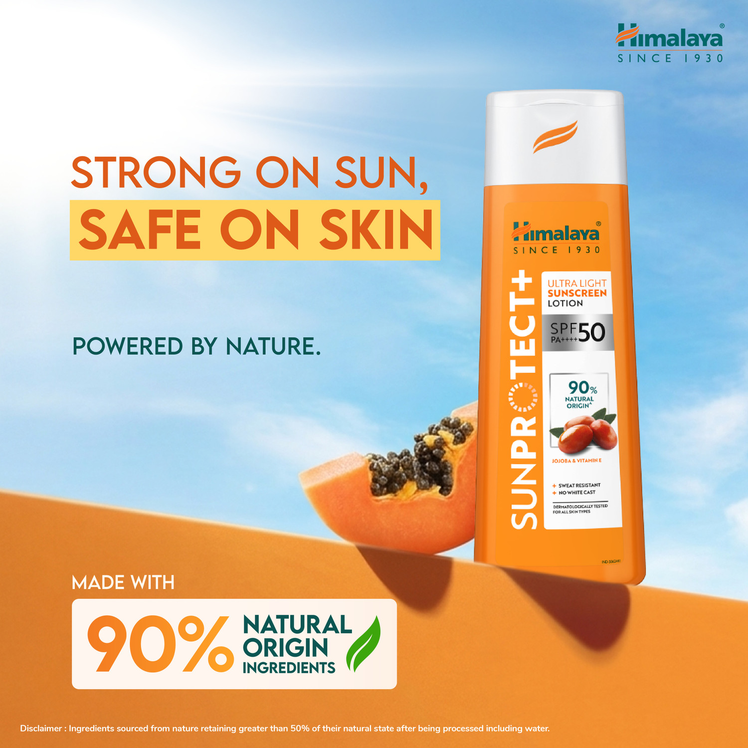 Image of HIMALAYA Sunscreen - SPF 50 PA++++ Sun Protect+ Ultra Light Sunscreen Lotion