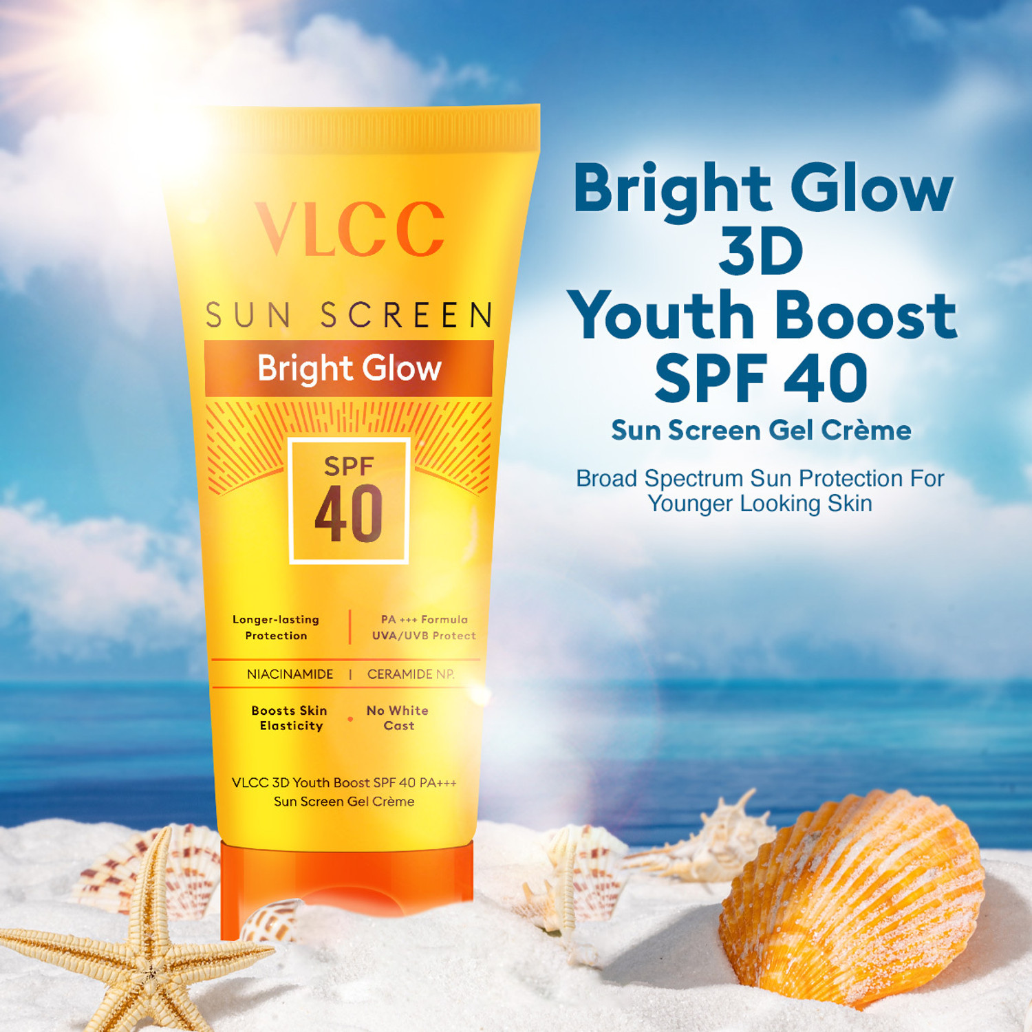 Image of VLCC Sunscreen - SPF 50 PA+++ 3D Youth Boost Sun Screen Gel Cream (Pack of 2)
