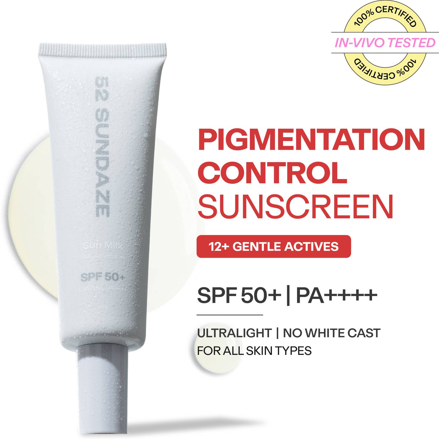 52 Sundaze Sunscreen - SPF 50 PA++++ Sun Milk