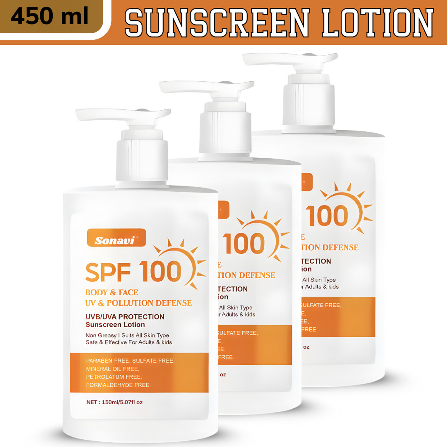 Image of Sonavi Sunscreen - SPF 100 Sunscreen Lotion SPF 100 For Men & Women