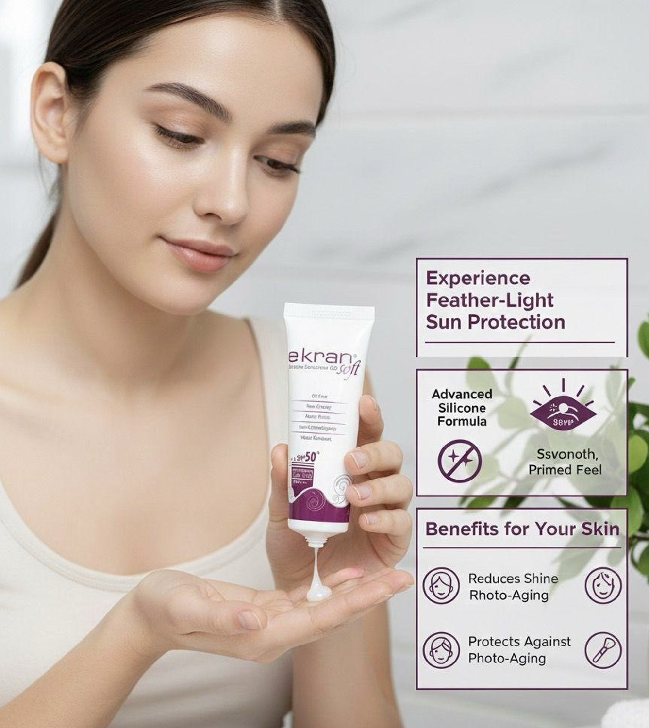 Image of EKRAN SOFT Sunscreen - SPF 50 PA++++ Soft silicone Sunscreen