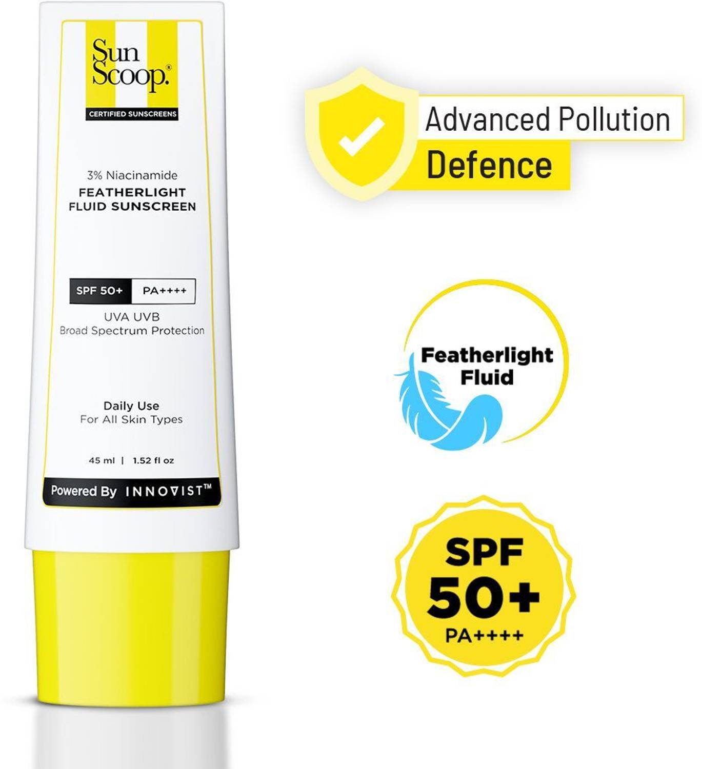 SunScoop Sunscreen SPF 50 PA++++ 3% Niacinamide