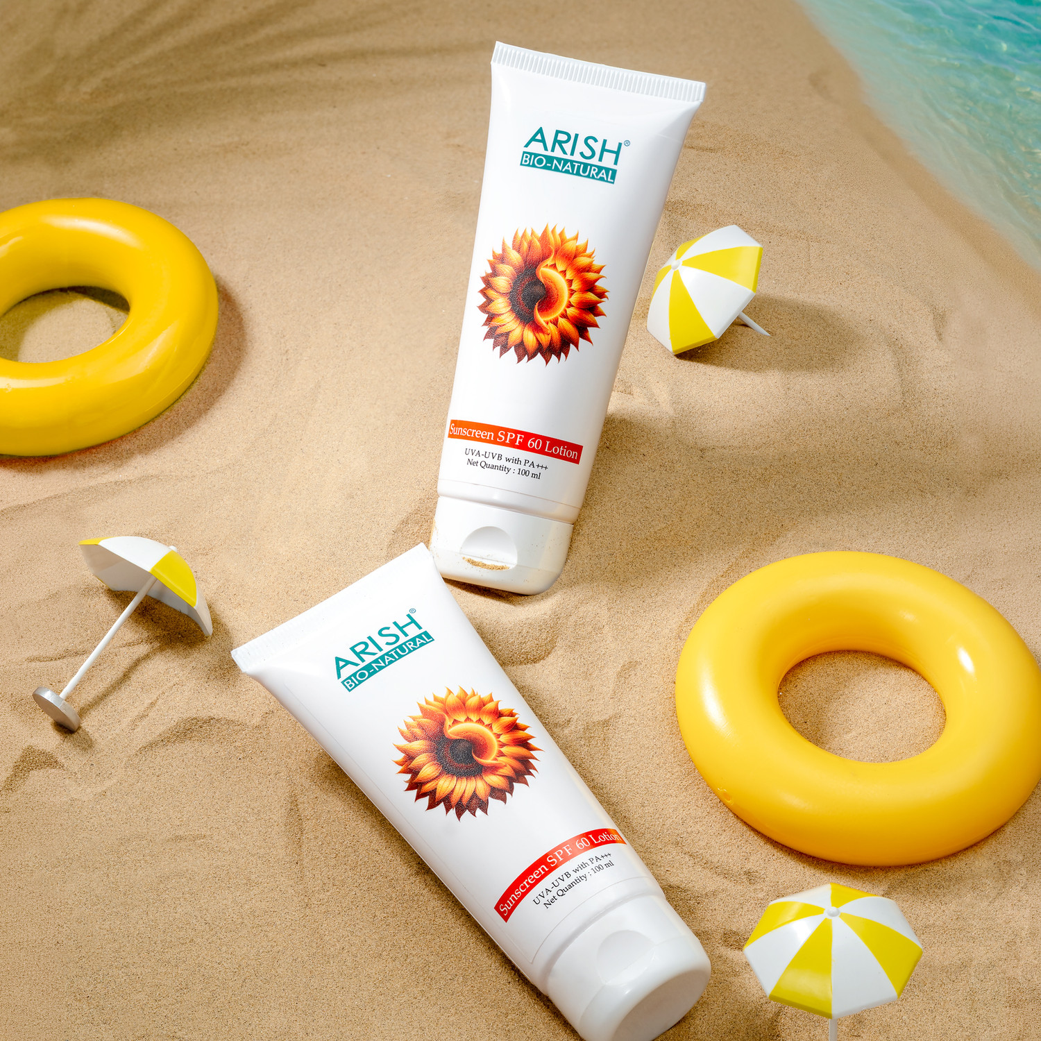 Image of ARISH BIO-NATURAL Sunscreen - SPF 60 PA+++ Sunscreen SPF 60 Lotion