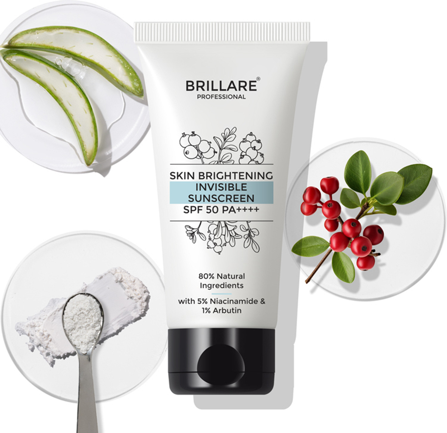 Image of BRILLARE Sunscreen - SPF 50 PA+++ Skin Brightening Sunscreen With Niacinamide, Safe from UVA & UVB
