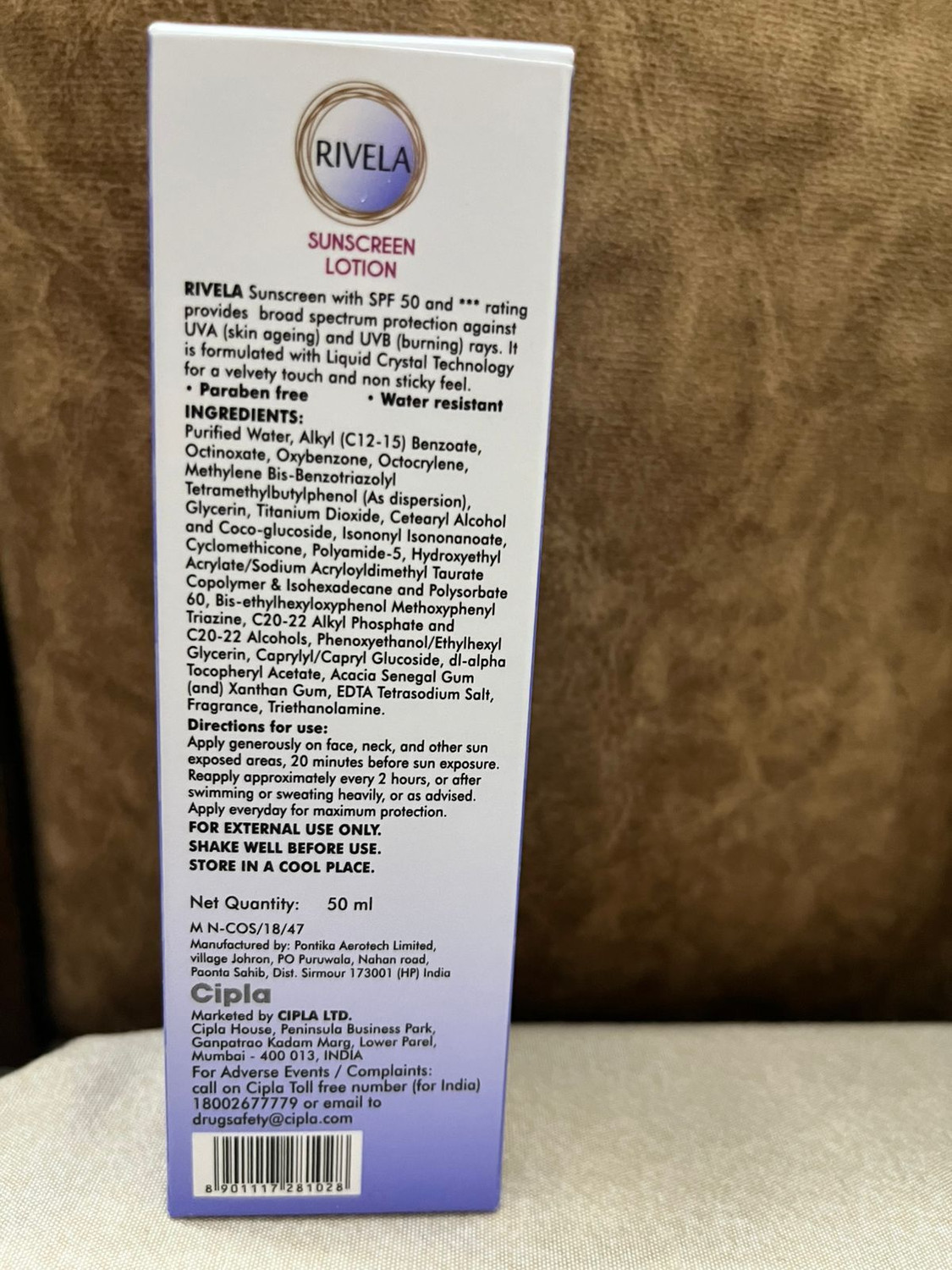 Image of Rivela Sunscreen - SPF 50+ PA+++ Rivela Sunscreen Lotion (150 ml)
