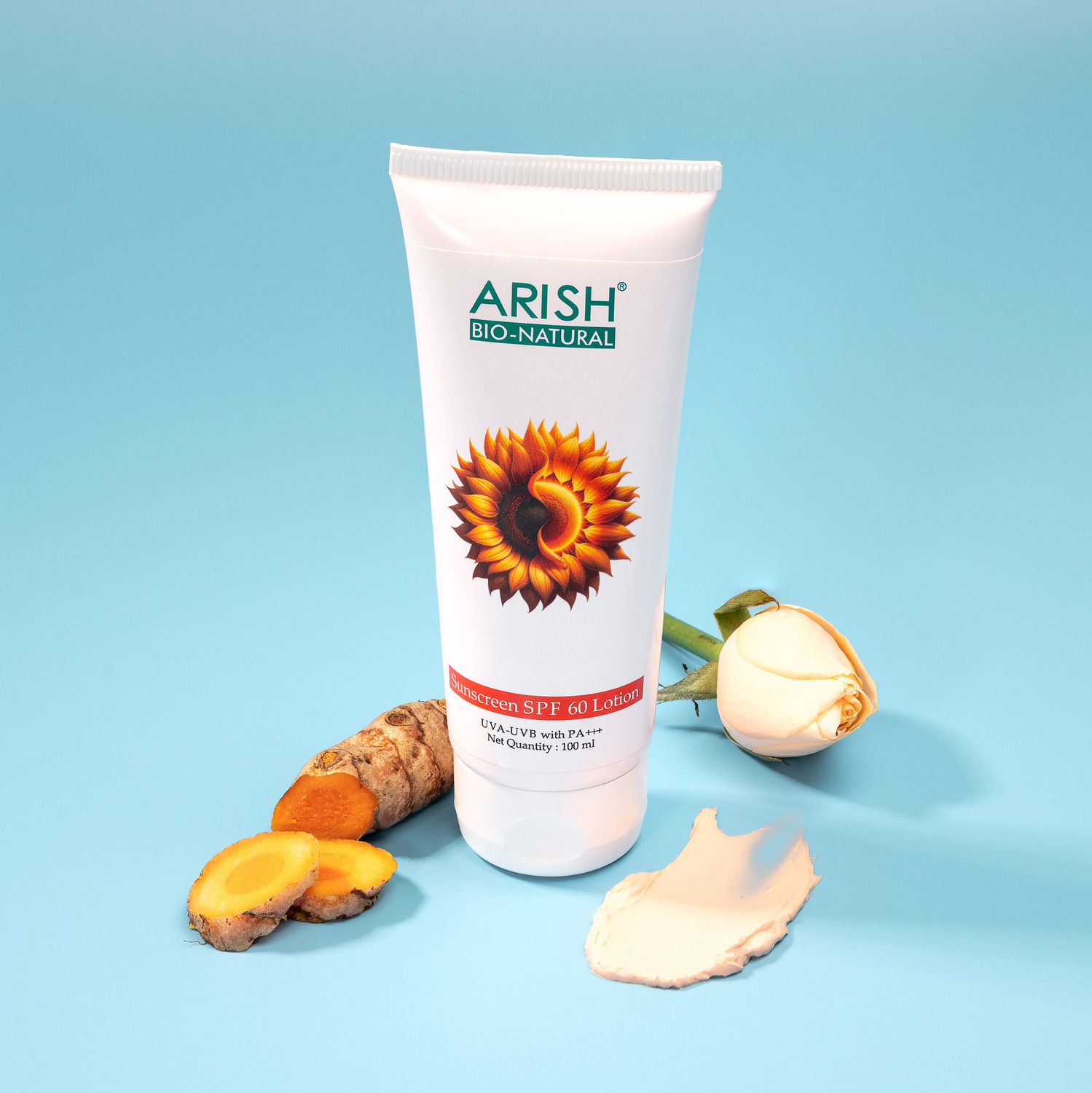 Image of ARISH BIO-NATURAL Sunscreen - SPF 60 PA+++ Sunscreen SPF 60 Lotion