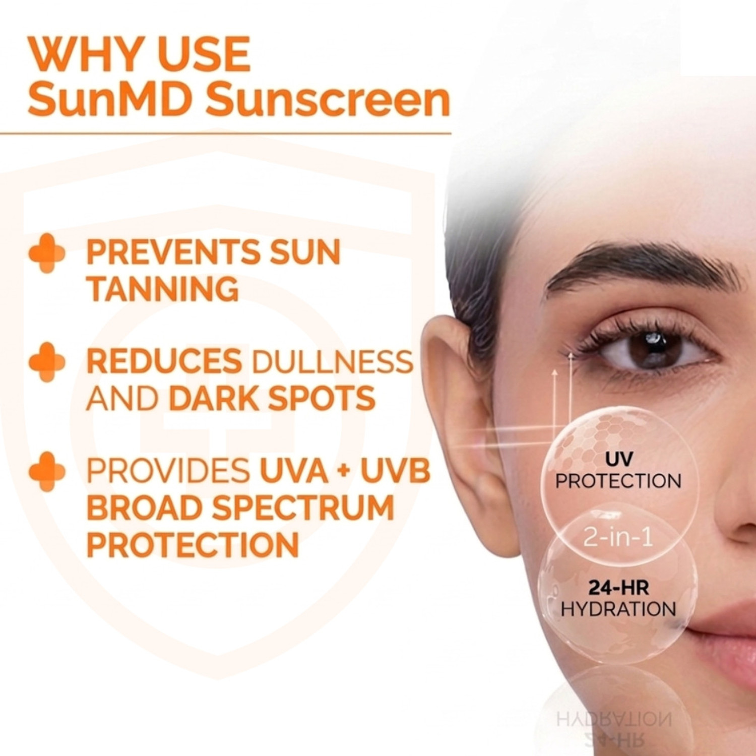 Image of SunMD Sunscreen - SPF 55 PA++++ UV protection, Brightening & Hydrating Sunscreen For Daily Use
