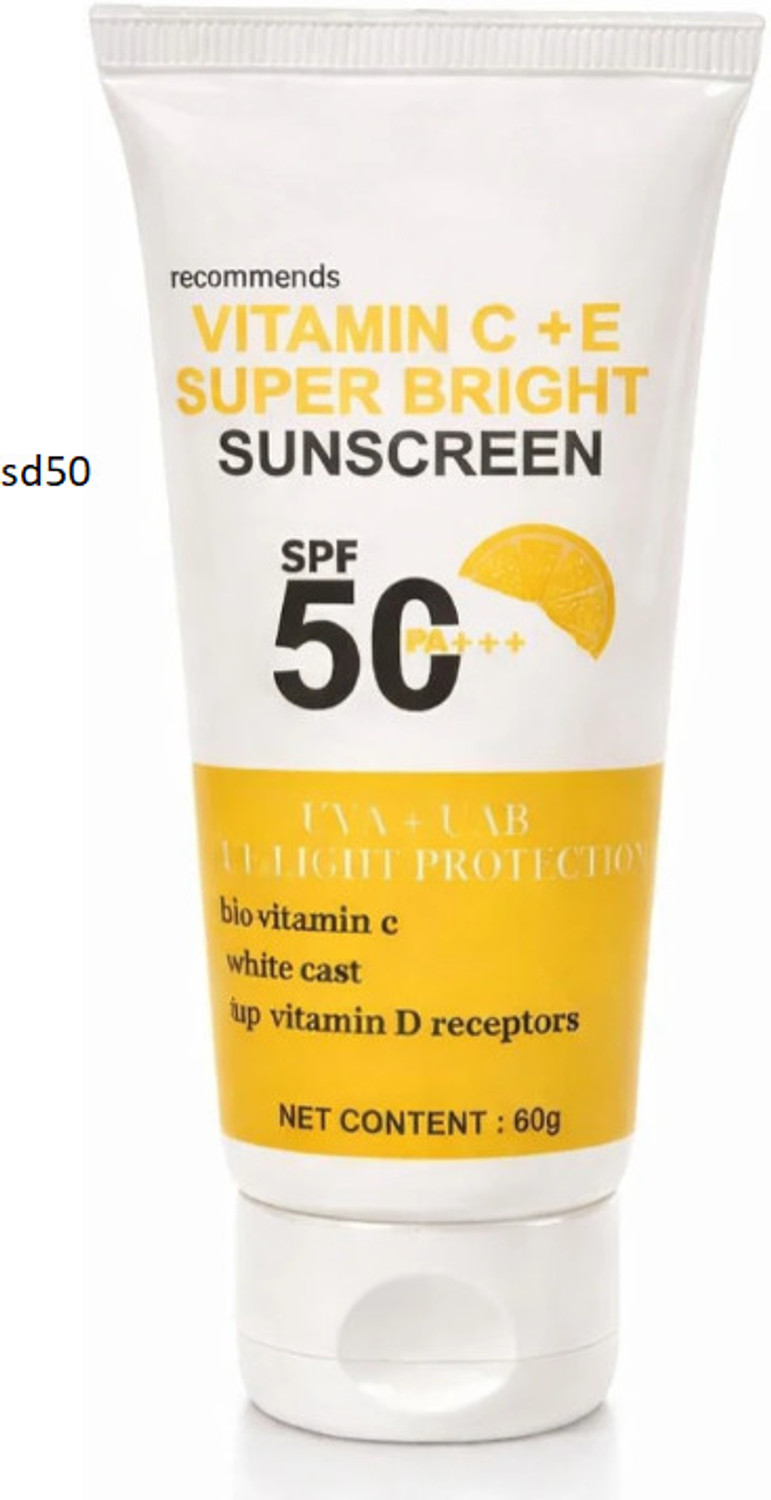 Image of VELLUME PROFESSIONAL Sunscreen - SPF 50 PA+++ Sunscreen - SPF 50 PA+++ Vitamin C + E Super Bright Sunscreen sd50