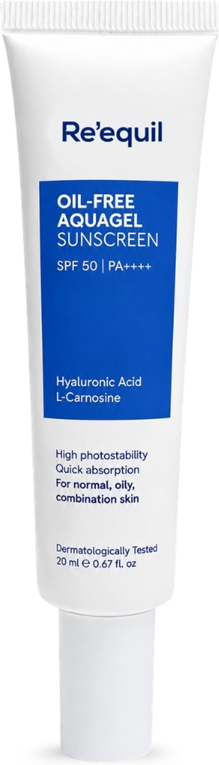 Image of Re'equil Sunscreen - SPF 50+ PA++++ Oil Free Aquagel Sunscreen | Hyaluronic acid for hydration
