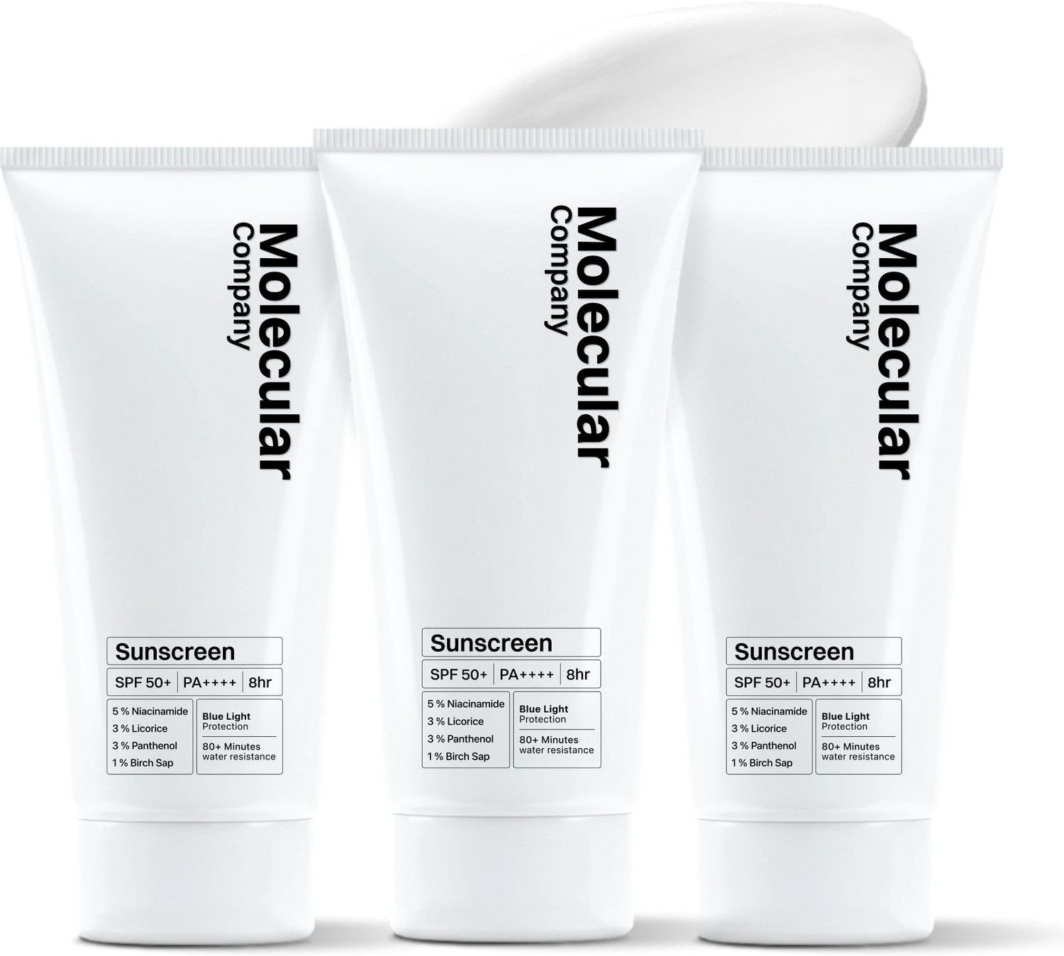 Image of Molecular Company Sunscreen - SPF 50+ PA++++ Sunscreen - SPF 50+ PA++++ Sunscreen SPF 50+ PA++++ with 5% Niacinamide Combo