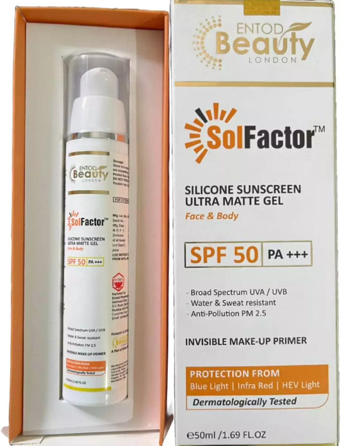 Image of Glosique Sunscreen - SPF 50 PA+++ SolFactor Silicone Ultra Matte Sunscreen Gel SPF 50 PA+++ - (50 ml)