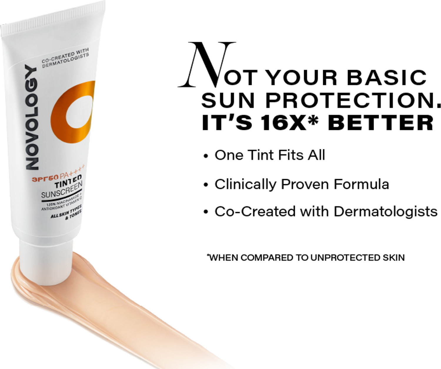 Image of Novology Sunscreen - SPF 50 PA++++ SPF 50 PA++++ Tinted Sunscreen for Pigmentation,All Skin Types,Natural Finish (50 g)