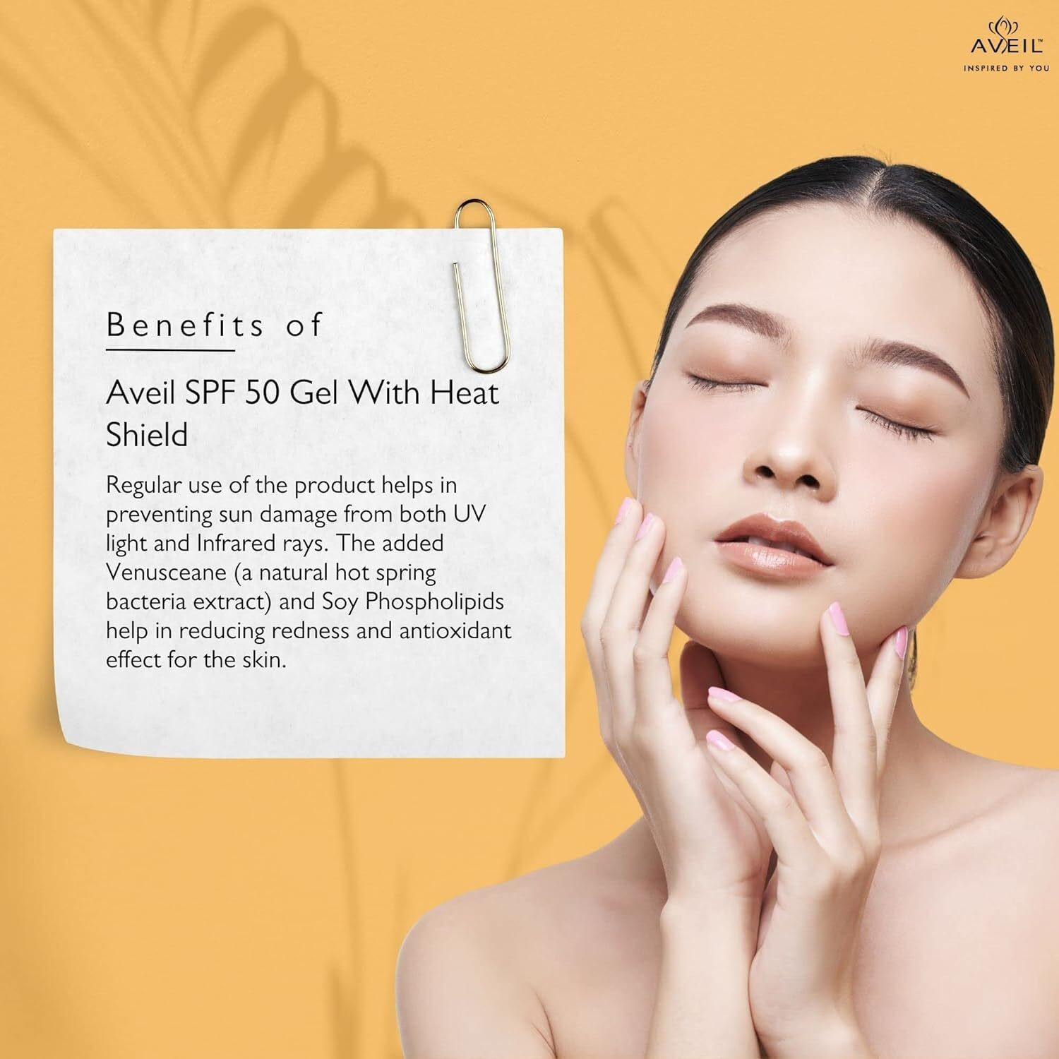 Image of Aveil Sunscreen - SPF 50 PA+++ SPF 50 Gel with Heat Shield