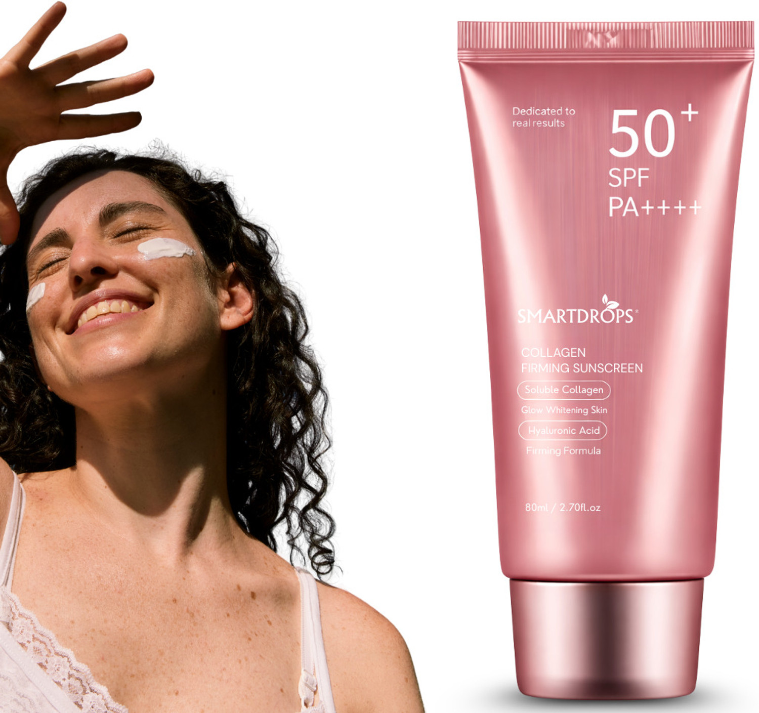 Image of smartdrops Sunscreen - SPF 50 PA++++ Collagen Sunscreen SPF 50+ PA++++ for Dark Sun Burn Skin Solution & Skin Glow
