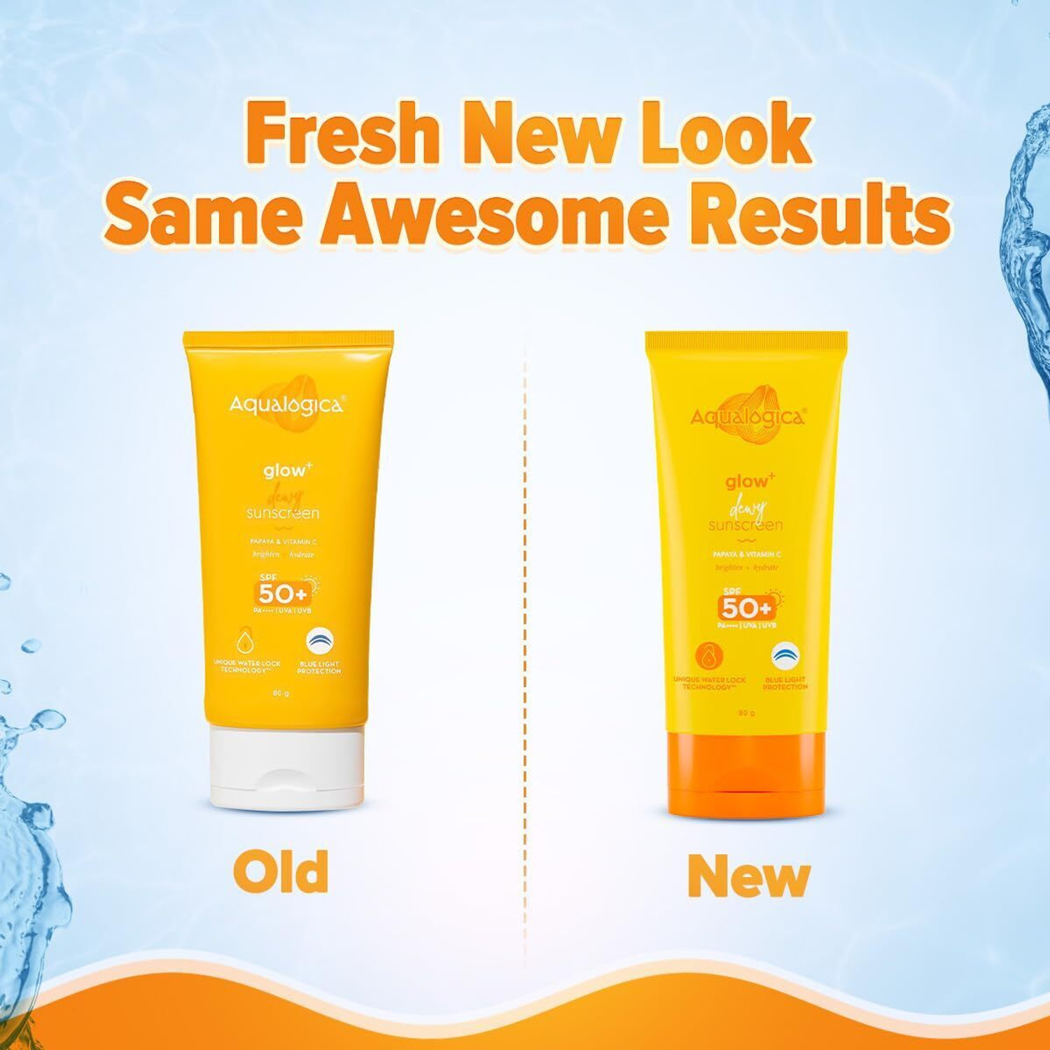 Image of Aqualogica Sunscreen - SPF 50 PA++++ Glow+ Dewy Vitamin C Sunscreen For UVA /UVB & Blue Light Protection